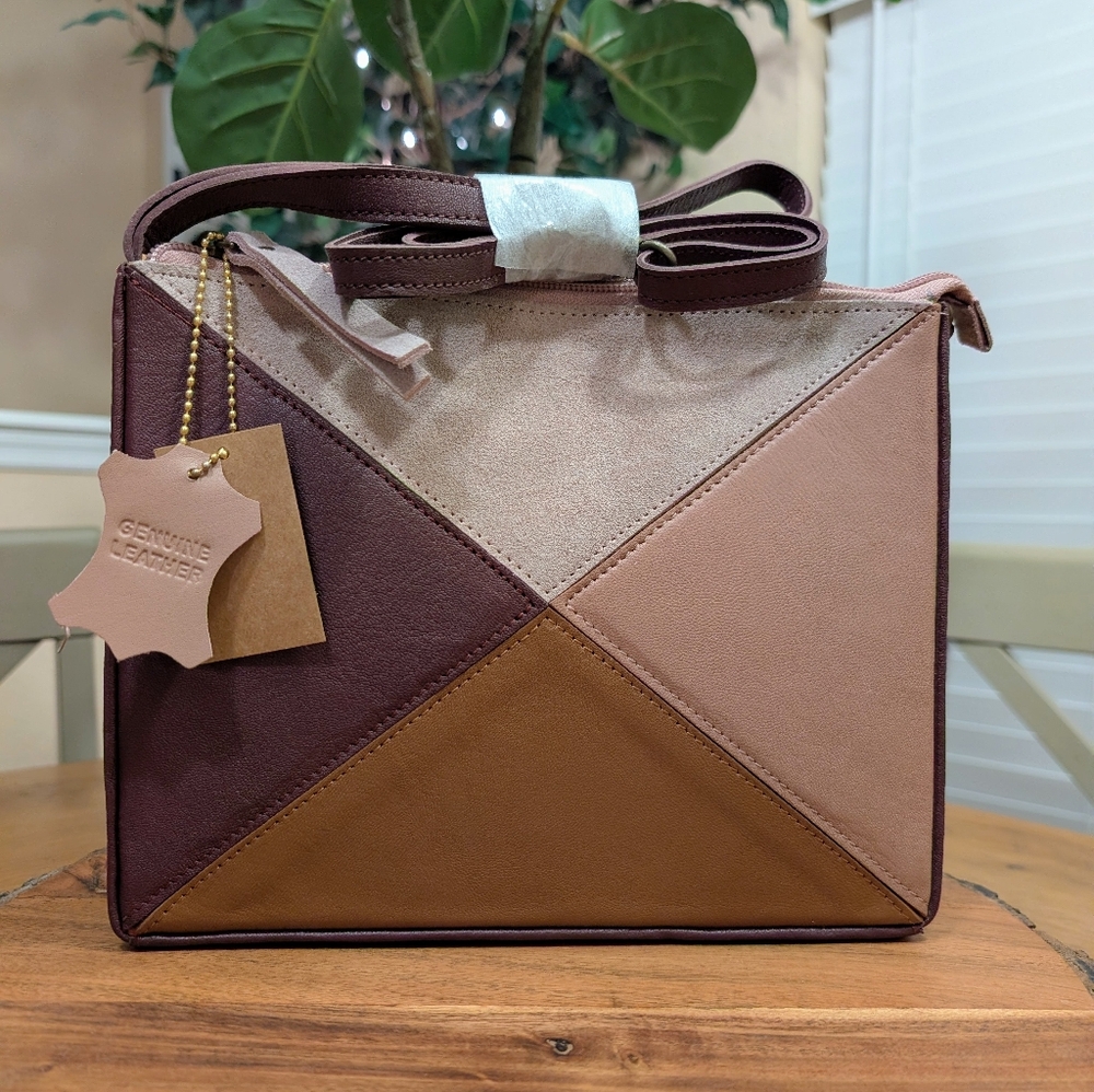 Unique Leather Convertible Handbag - Picture 3 of 6
